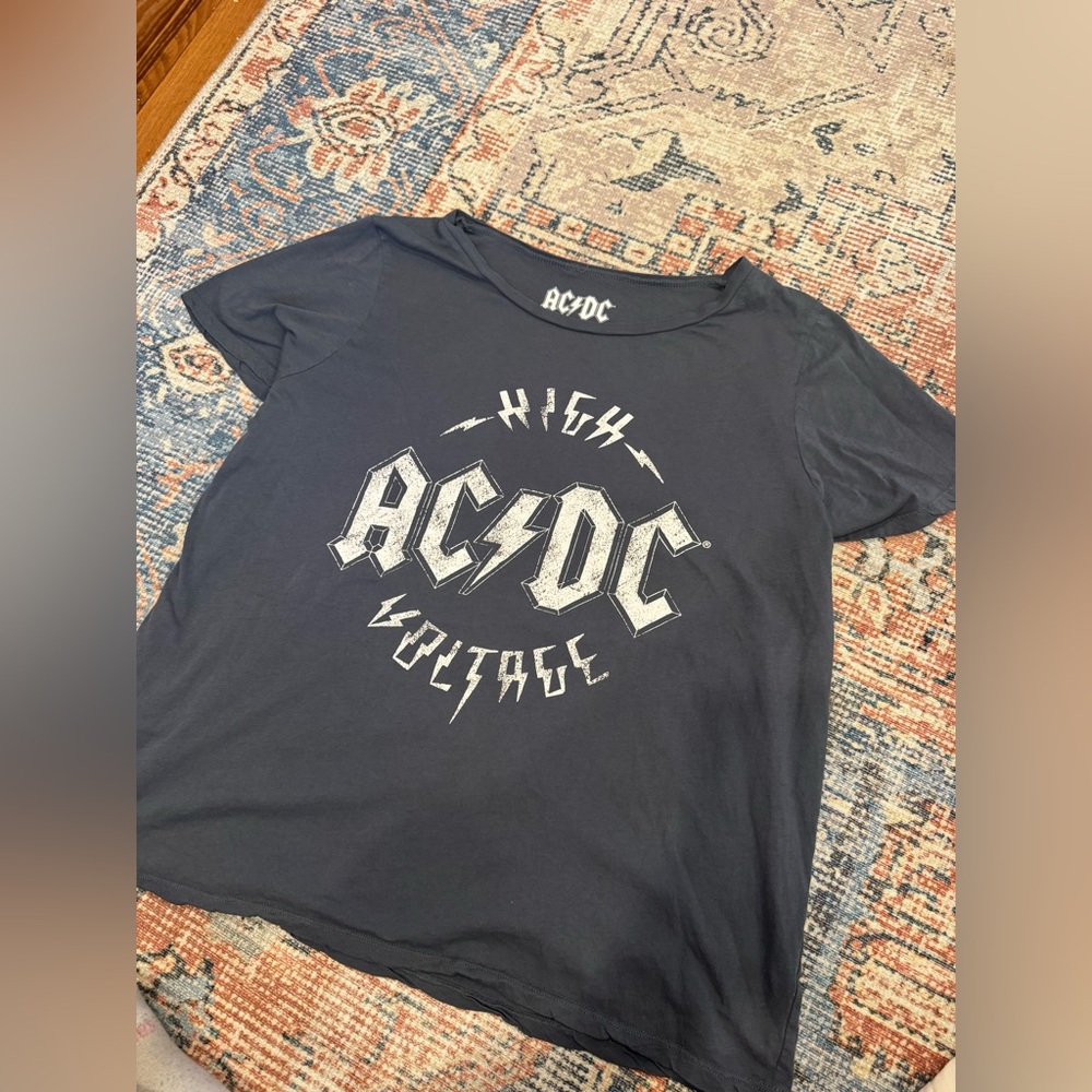 AC/DC High Voltage Charcoal Cotton Tee